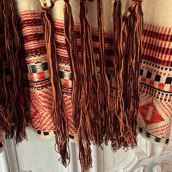 Maxsport Ivory Orange  Aztec Tribal Cardigan Women’s Sweater Size Large. - Picture 8 of 9